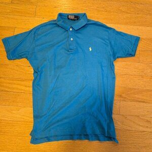 POLO RALPH LAUREN Blue Polo Shirt Vintage 80's 90's Made In USA Large
